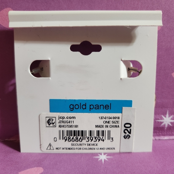 Liz Claiborne Gold Panel Hoops NWT - Picture 3 of 3